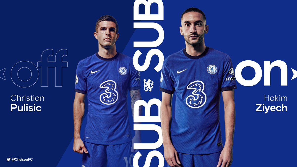 ChelseaFC's tweet photo. The Blues make a triple change! 🔁

⚪️ 1-1 🔵 [60'] #RMACHE https://t.co/TeIpbM1wPQ