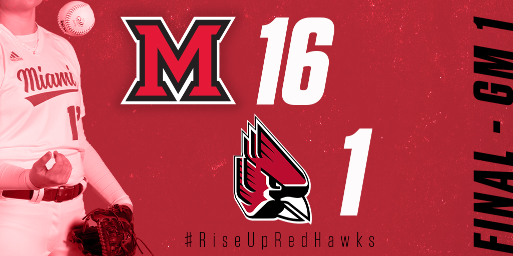 Miami Softball (@miamioh_sb) on Twitter photo RedHawks WIN!
<a href="/adriana_barlow/">Adriana Barlow</a> ties the single season HR Record
The team breaks a <a href="/MiamiOH_SB/">Miami Softball</a> single season team record with what is now 59 HR on the season
@3vierstra gets win #17
Run rule win #15
#RiseUpRedHawks RedHawks WIN!
<a href="/adriana_barlow/">Adriana Barlow</a> ties the single season HR Record
The team breaks a <a href="/MiamiOH_SB/">Miami Softball</a> single season team record with what is now 59 HR on the season
@3vierstra gets win #17
Run rule win #15
#RiseUpRedHawks