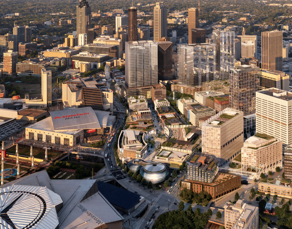 GAFollowers's tweet photo. The area formerly known as The Gulch in downtown Atlanta will be transformed into a new area called "Centennial Yards", the project will cost $5 billion to build. https://t.co/rYvIYfdEM7