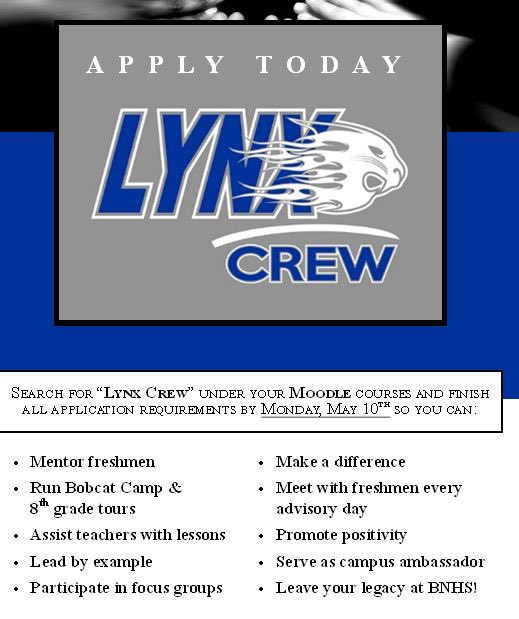 Lynx Crew (@bnhslynxcrew) on Twitter photo Attention <a href="/ByronNelsonHigh/">Byron Nelson HS</a> Lynx Crew applications are open for 21-22! Tell your friends & apply!! Attention <a href="/ByronNelsonHigh/">Byron Nelson HS</a> Lynx Crew applications are open for 21-22! Tell your friends & apply!!