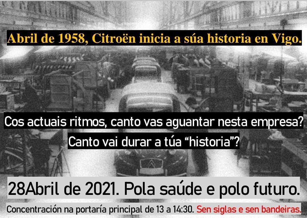 📣📆 #28A #Vigo | Concentración pola fin dos altos ritmos de traballo en <a href="/StellantisES/">Stellantis España</a>. 

📌 Diante da porta principal (Avenida de Citroën, 35).

🕰️ 13h
