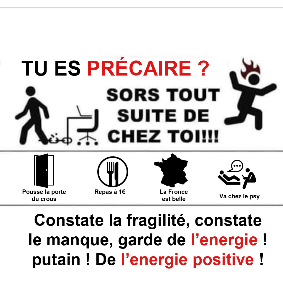 Désabusé il lâche plusieurs "Bah non..."Elle continue : "moi je crois que pour s'en sortir il faut garder de l'Energie , de l'energie positive"