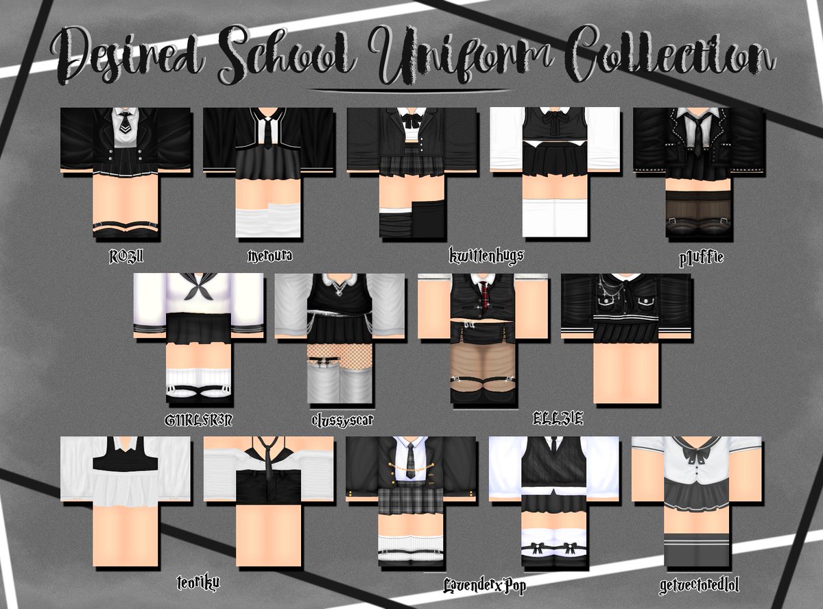 Xheriku On Twitter Desired School Uniform Collection 3 Link To Group Https T Co Sxooeebnbq Big Thanks To All My Designers Who Engaged In Making This Collection C Https T Co Peb4dymagq Twitter - anime school uniform roblox t shirt