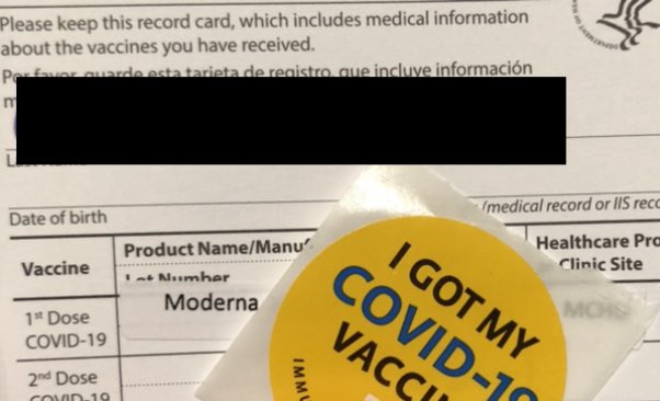 9/ What did I do? I happily sat my privileged ass down in the chair, chatted up the nice young man who would jab my left arm with the  $MRNA vaccine, felt the minor sting when he did it, grabbed a sticker, and went on my way.