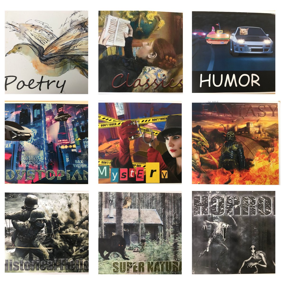 DVISD Instructional Technology (@dvisd_edtech) on Twitter photo What a great collabo happening <a href="/DVISD_OC/">DelValleOC</a> between graphic design and the library! Students used photoshop to make genre signs for the shelves. Which is your fav? #DVISD_EdTech #DVProud What a great collabo happening <a href="/DVISD_OC/">DelValleOC</a> between graphic design and the library! Students used photoshop to make genre signs for the shelves. Which is your fav? #DVISD_EdTech #DVProud