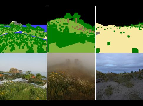TechnologyOrg's tweet photo. GANcraft: Unsupervised 3D Neural Rendering of #Minecraft Worlds - https://t.co/XUPlwfCCSs - #3DImage #ArXiv #GenerativeAdversarialNeuralNetworkGAN #ImageProcessing #MachineLearning #VideoGames https://t.co/mRdFsF0Chs