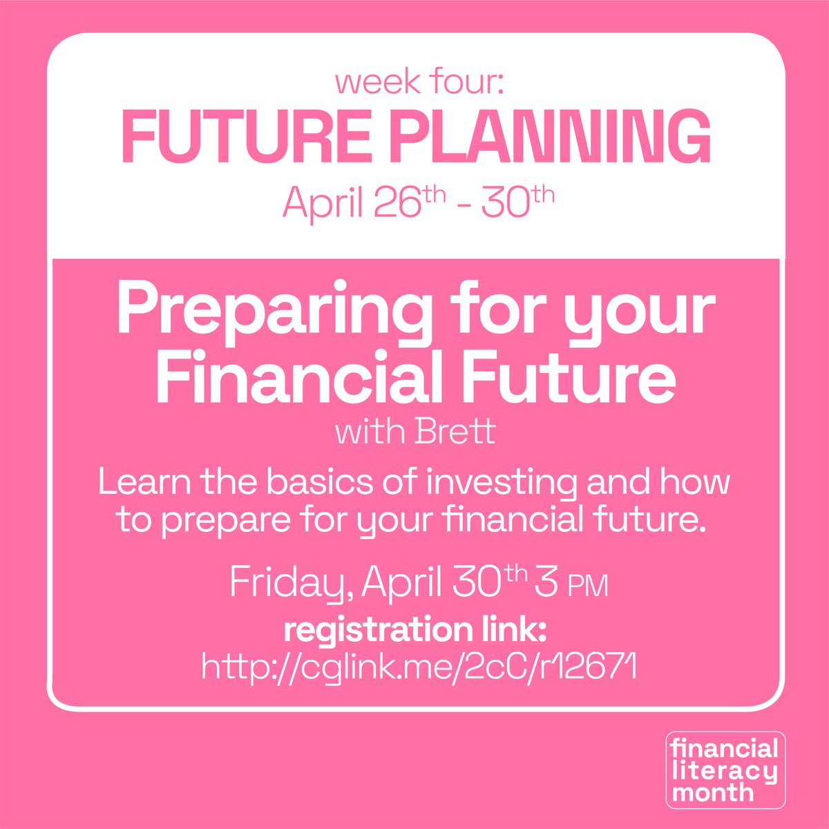 This is the final week of Financial Literacy Month and your last opportunity to win free DePaul Merch! Tomorrow comment under the Fast Financial video or on Friday attend Brett's Future Planning Event to get your FREE swag