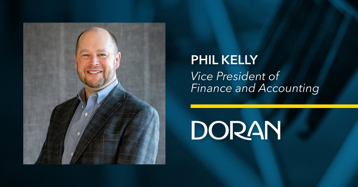 DoranCompanies's tweet photo. We’re delighted to introduce you to our new Vice President of Finance, Phil Kelly! Phil brings a wealth of experience to the position, and we’re excited to have him on our team. #teamdoran https://t.co/cJfFVTtlKP