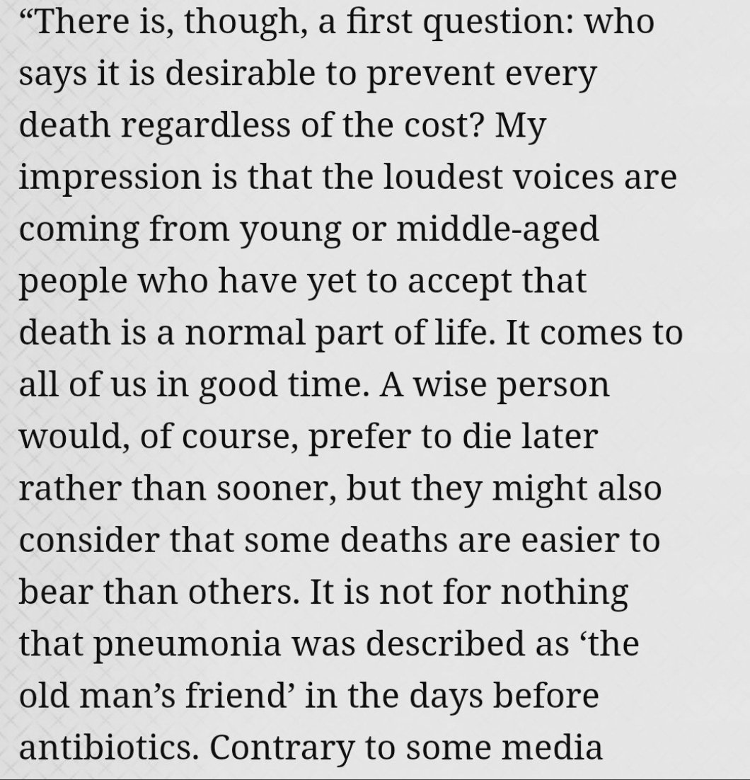 2/ If you thought the last comment sounds a bit like suggesting a "humane cull" here's the full section where he describes a cull but then says its not a cull, but that government should encourage families to volunteer to cull elderly family members.