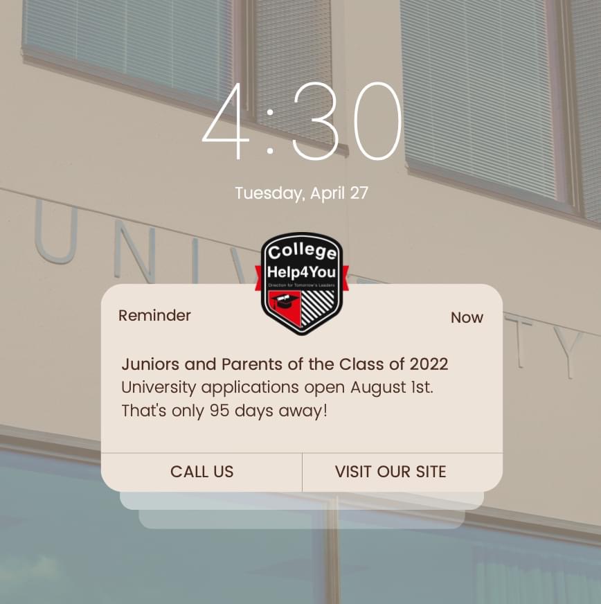 collegehelp4you's tweet photo. It'll be here before you know it...
Applications open for Juniors on August 1st! Don't procrastinate -- call #CollegeHelp4You and stay ahead of the game. We have years of experience helping high school students get into their dream schools! 
https://t.co/3isg6baRgN | 281-912-3939 https://t.co/X0BxuGZhjp