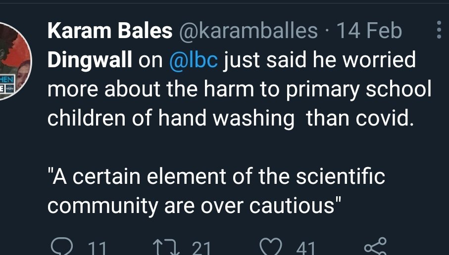 4/ For the past year he pops up regularly in the media to make very questionable statements but because of his positions interviewers don't challenge him properly.So what are the harms of handwashing? Same line UfT were using.