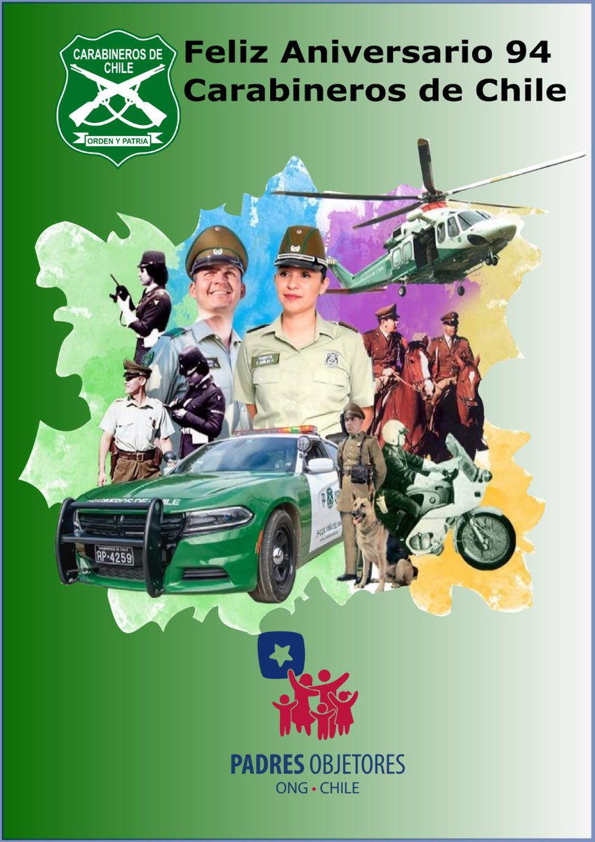Feliz Aniversario a Nuestra gran Institución, Nuestro respeto y apoyo como ciudadanos, un abrazo fraterno <a href="/Carabdechile/">Carabineros de Chile</a> <a href="/CarabBioBio/">Carabineros Región del Bío Bío</a> <a href="/CarabNuble/">Carabineros Región de Ñuble</a> <a href="/CarabAntof/">Carabineros Región de Antofagasta</a> <a href="/radiocarab/">Carabineros Radio</a> <a href="/CarabValparaiso/">Carabineros Región de Valparaíso</a> <a href="/CarabTarapaca/">Carabineros Región de Tarapacá</a> <a href="/CarabTransito/">Carabineros Tránsito</a> <a href="/ObjetoresChile/">PadresObjetoresChile</a>