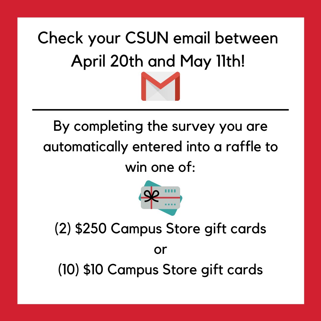 CSUNStdntHealth's tweet photo. Matadors! Don’t forget to take CSUN’s health survey.

Check your CSUN email for your unique link. The information that comes from this survey helps to ensure our campus can support your health &amp; wellness needs 🙌🏽

#csun #csunlife #klotzshc #NCHA https://t.co/9MksyBVxFT