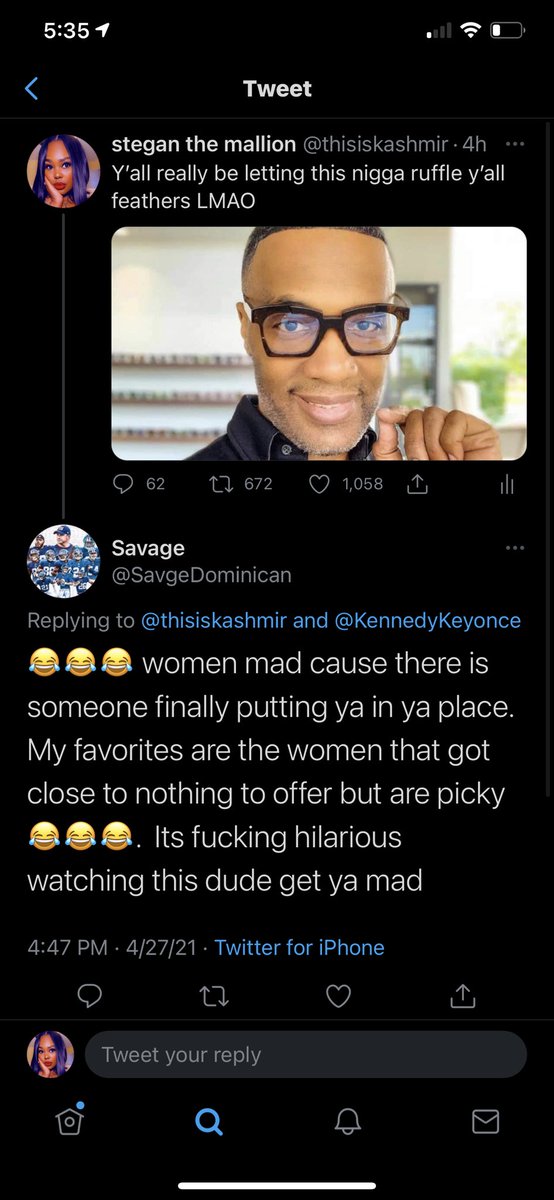 The fact men feel the need to defend him in my mentions when I didn’t say ANYTHING about his opinions, stances, advice etc is wild lmao.Me: ladies look at this manMen: OKAY BUT YALL BITCHES WATCH THE VIEW MEANWHILE HE BE SPITTING STRAIGHT FACTS. HE HONEST AND YALL HATE IT