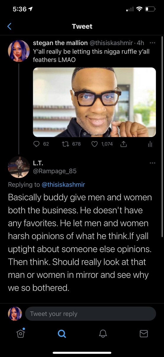 The fact men feel the need to defend him in my mentions when I didn’t say ANYTHING about his opinions, stances, advice etc is wild lmao.Me: ladies look at this manMen: OKAY BUT YALL BITCHES WATCH THE VIEW MEANWHILE HE BE SPITTING STRAIGHT FACTS. HE HONEST AND YALL HATE IT