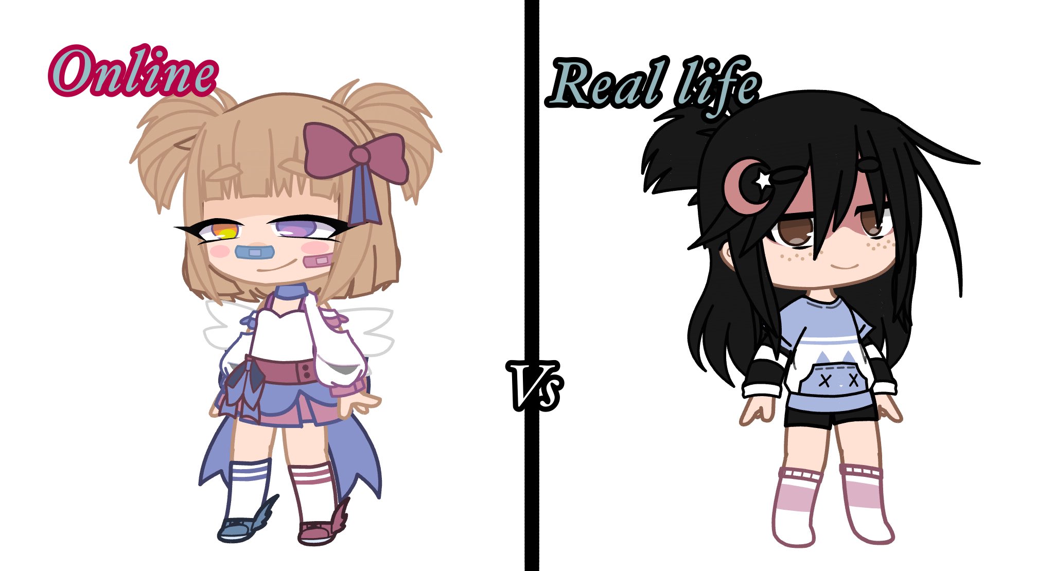 hajar on X: Me Online vs me in real life #GachaClub #Gachalife #GachaEdit # Gacha  / X