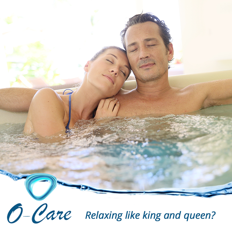 ocarehottub's tweet photo. Relaxing like king and queen? 👑 It's something you do in clean spa water! 👌 That's why we developed O-Care. Curious how it works? ➡ https://t.co/MdDhysxiPB https://t.co/ityeZdsFFu