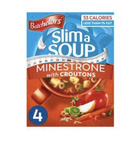 Slim-A-Soupthese are a regular safe food for methese flavours are only 51-53 calories, there are other flavours including meat ones for those who eat itquick and easy to make