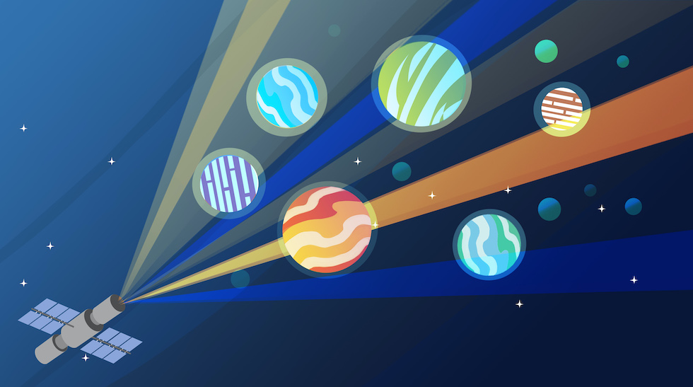 Space telescopes have pioneered the discovery of planets orbiting other stars in our galaxy; even more powerful versions will measure these planets' atmospheres in the future. Illustration: NASA/JPL-Caltech/Lizbeth B. De La Torre

