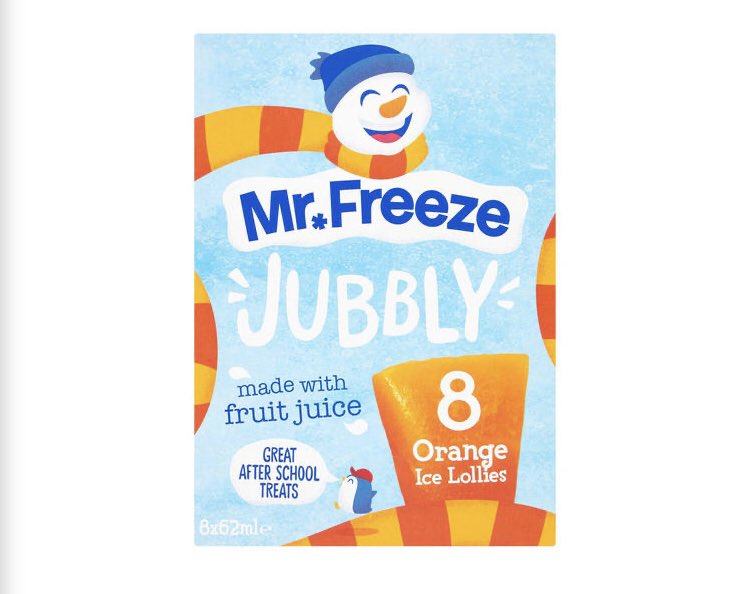 Mr Freeze Jubbly Ice Lolliesthese come in various different flavours but these are my favouritethese are 17 cals