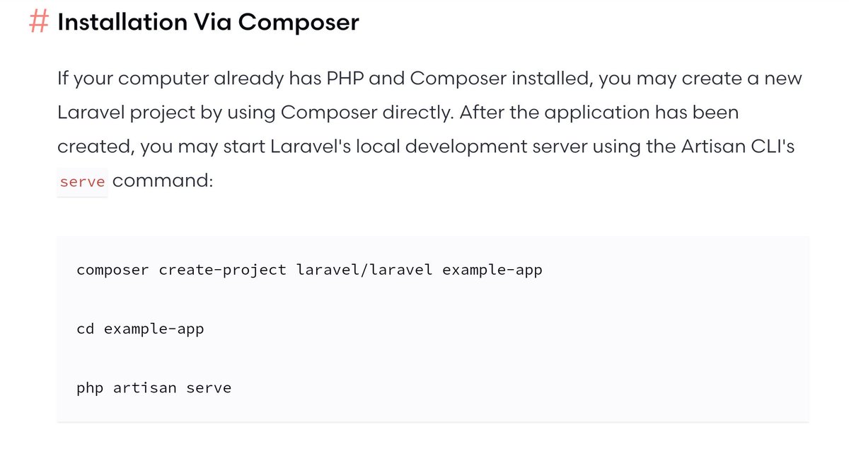  There are a load of ways to create a new  @laravelphp app.We took the Composer installation route. https://laravel.com/docs/8.x/installation#installation-via-composer
