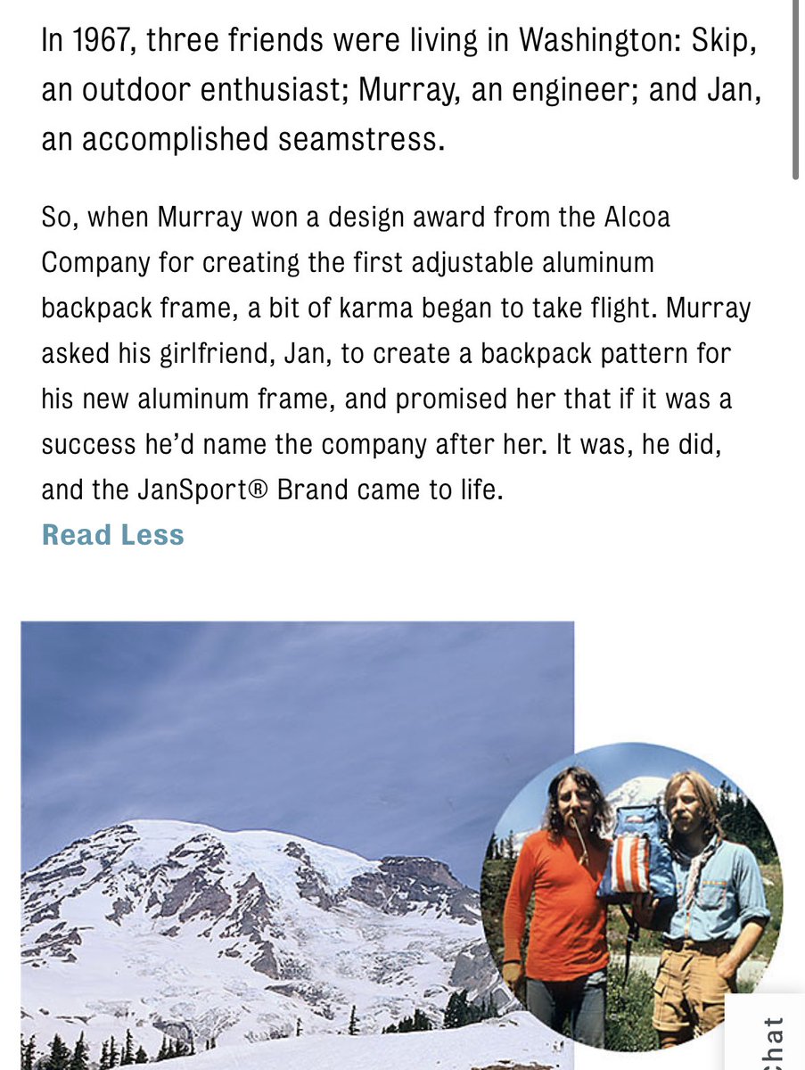 Here is the Jansport history as taken from the official Jansport page. This is all true....but they’re leaving out that Murray started the company with the help of his parents (Norman and Mabel), Murray married Jan, and that Skip (Murray’s cousin) joined at a much later date (2/