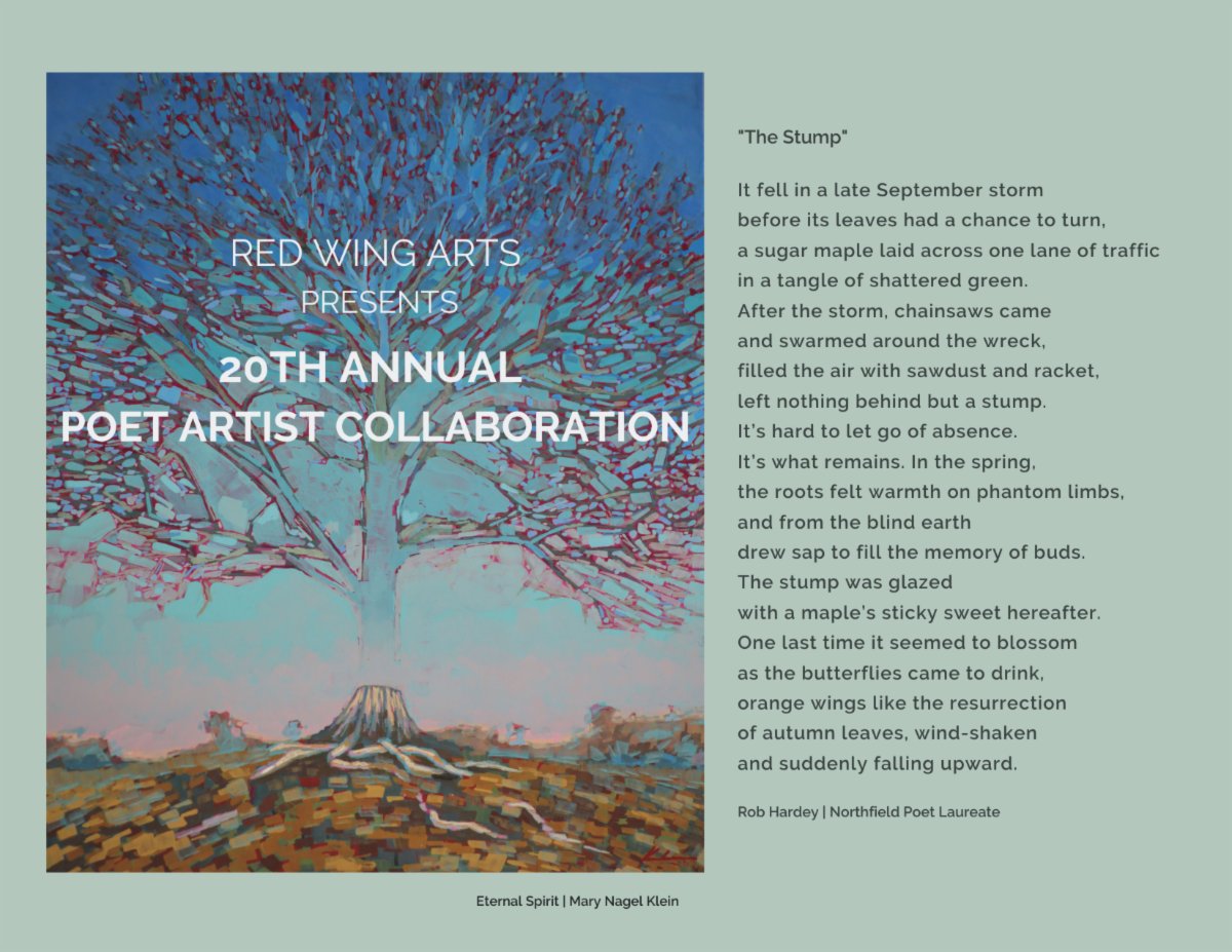 RedWingArts's tweet image. The 20th Annual Poet Artist Collaboration
Join us for the Virtual Reception and Reading - Friday, April 30 @ 7pm
conta.cc/2QFkn9Y