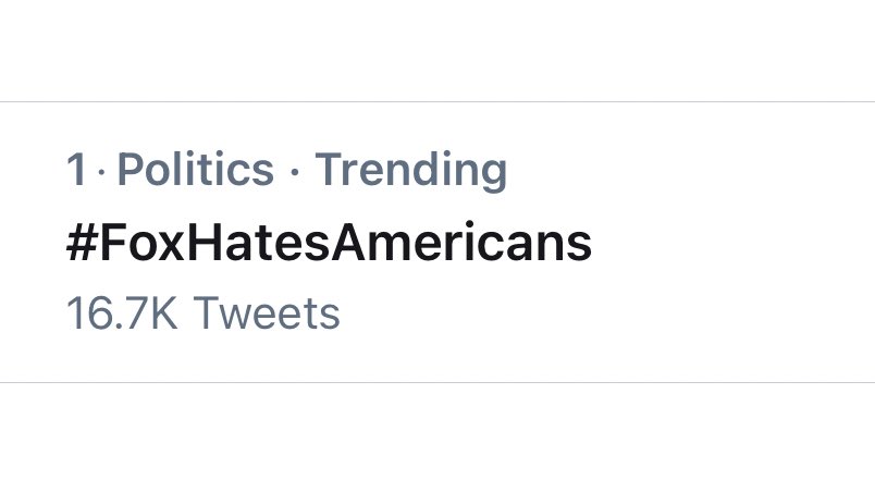 #FoxHatesAmericans is trending at #1 🏴‍☠️