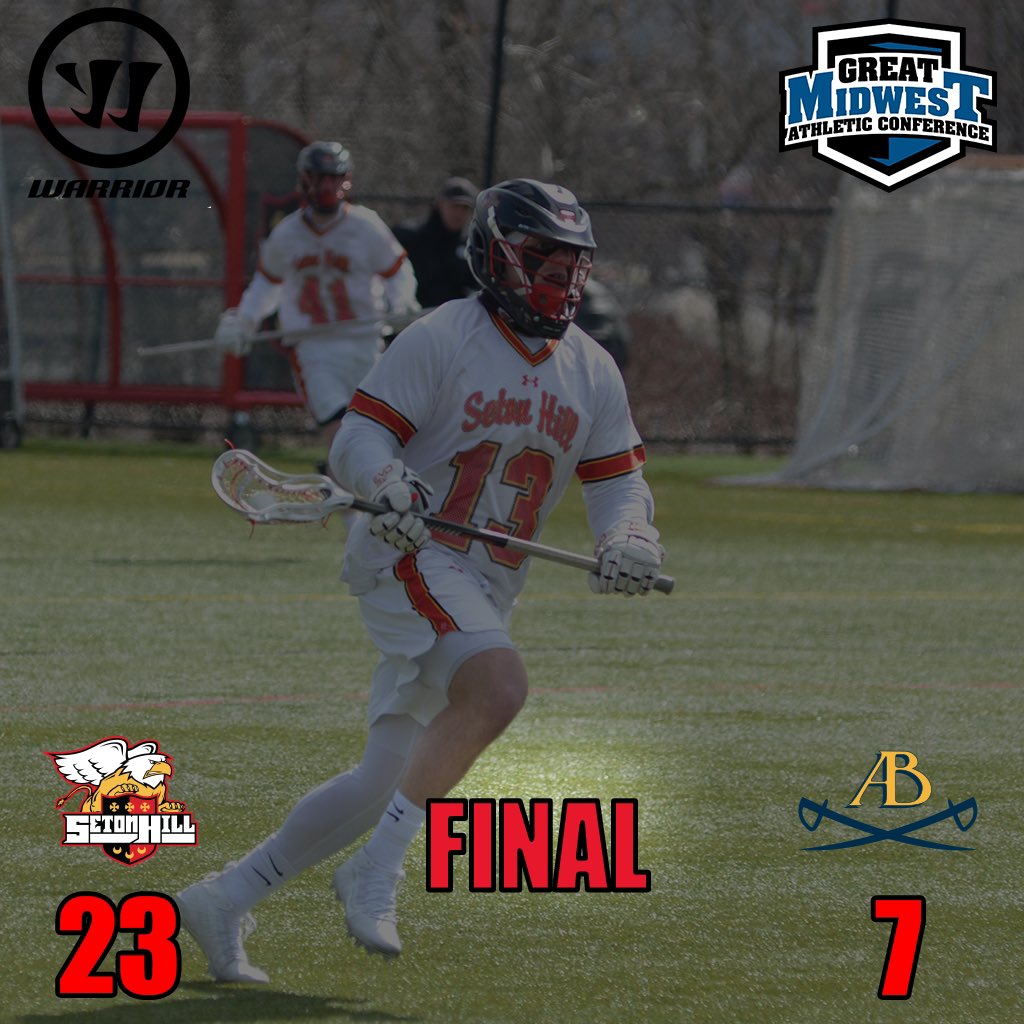SetonHillLax's tweet photo. We have officially clinched our @GreatMidwestAC playoff spot with our 23-7 win today at Alderson Broaddus. Saturday's game vs Walsh will determine seeding for the postseason tournament.

#Family | #BRG | #D2LAX https://t.co/3pKRT4mH0U