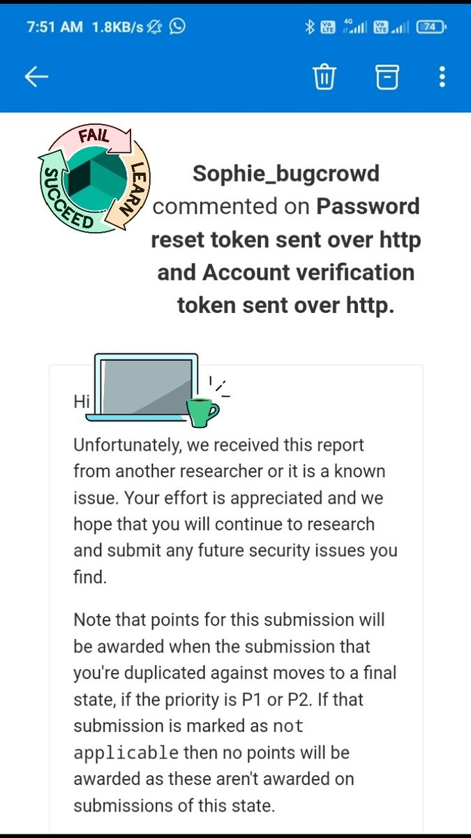 androx47's tweet photo. By mistake One more #duplicate #bug😟🤯

#bugcrowd #bugbounty #cybersecurity #hacking #hacker #hackerone #ethicalhacking #kalilinux #linux #pentesting #bugbountytips #cyber #security #h #owasp #vapt #hackers #infosec #penetrationtesting #ethicalhacker #hackingtool #hack #androx47 https://t.co/xVqSWSjonn