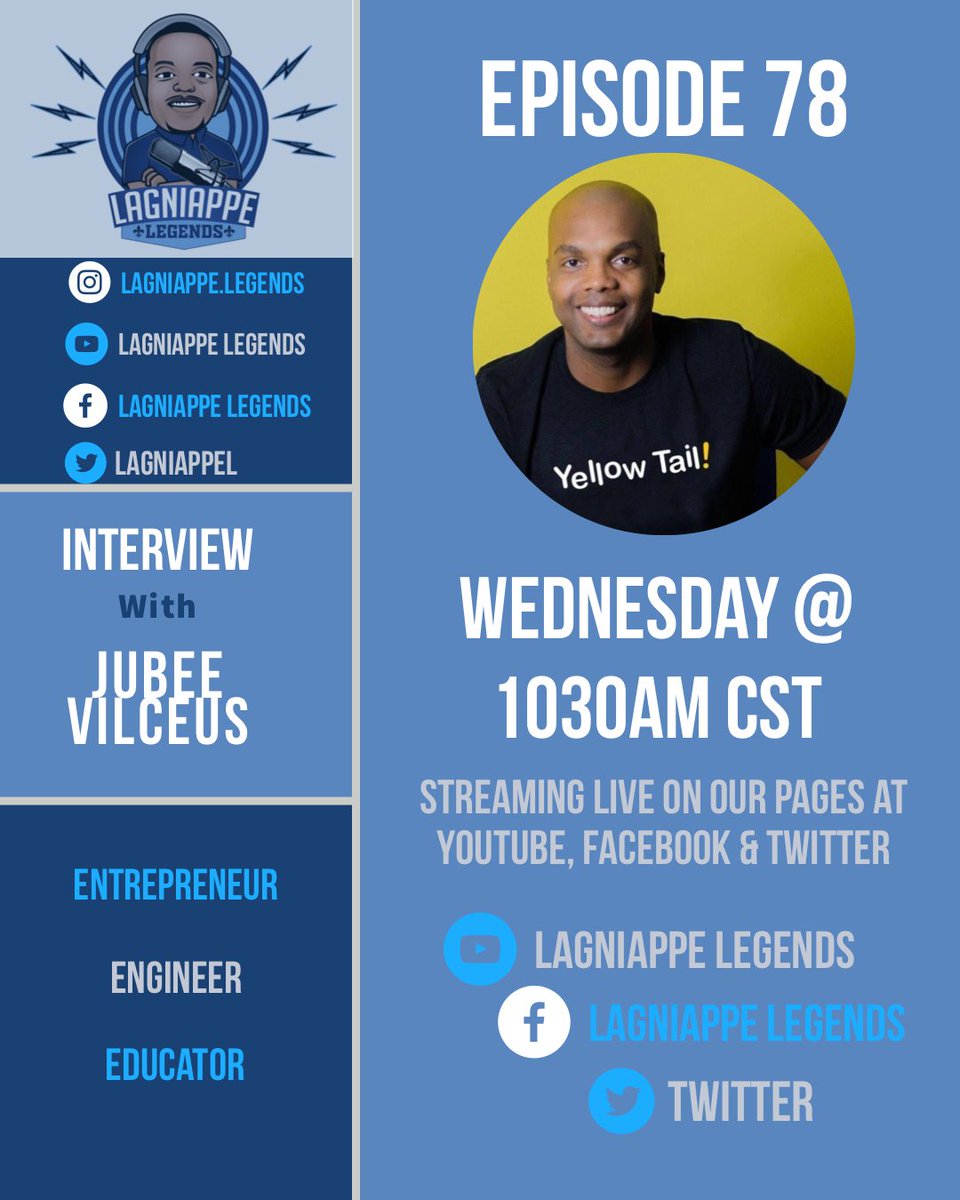LagniappeL's tweet image. Come check out the latest episode with Yellow Tail Tech as we will be discussing Technology, entrepreneurship and more. 

Link is ⬇️⬇️⬇️⬇️

youtube.com/watch?v=29d2kE…

#LagniappeLegends 
#YellowTailTech
#NewSeason