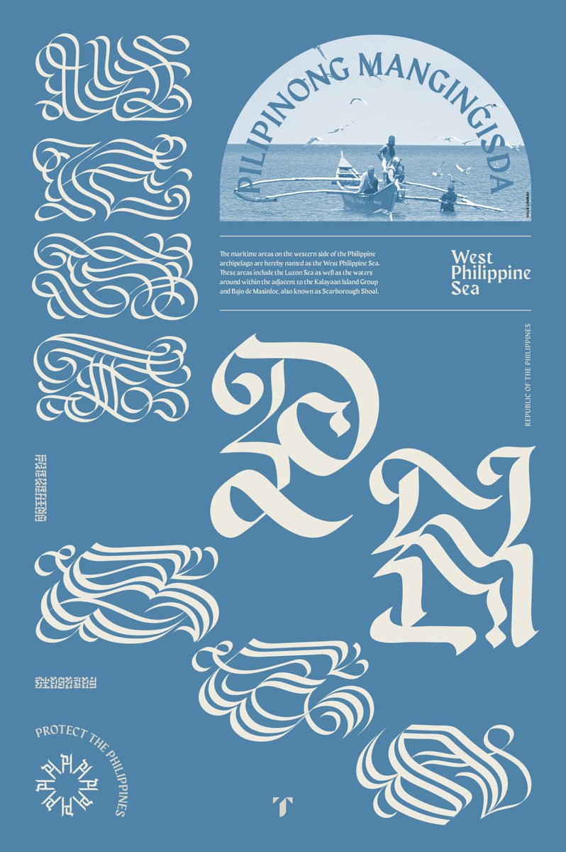 JethTorres's tweet photo. #WestPhilippineSea 2021 poster design colorways

Typefaces:
3 unnamed freestyle blackletters by me
Maragsa by John David Maza

#typography #graphicdesign https://t.co/XR6sbfhAWr