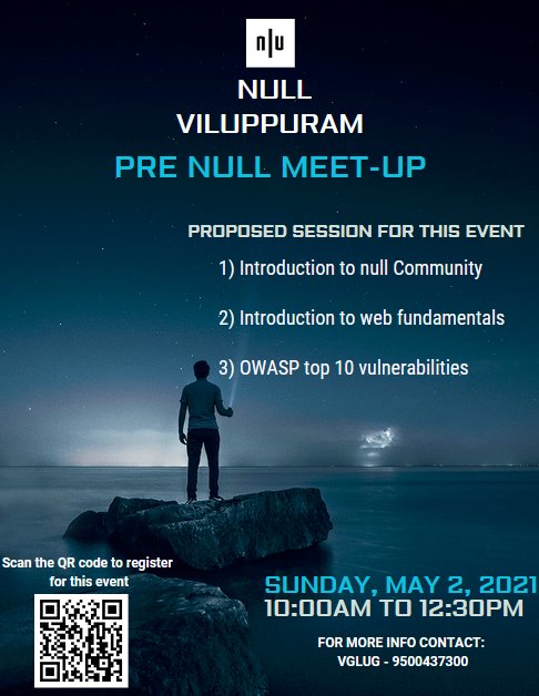 iam_amdadam's tweet image. Excited to announce the first Null Viluppuram - Pre-null Meetup

Link: meet.google.com/yjs-vwgn-ibt

#Null #Nullviluppuram #Nullcommunity #cybersecurity #redteam #vapt #bugbounty #bughunting #Appsecurity #websecurity #Owasp #infosec