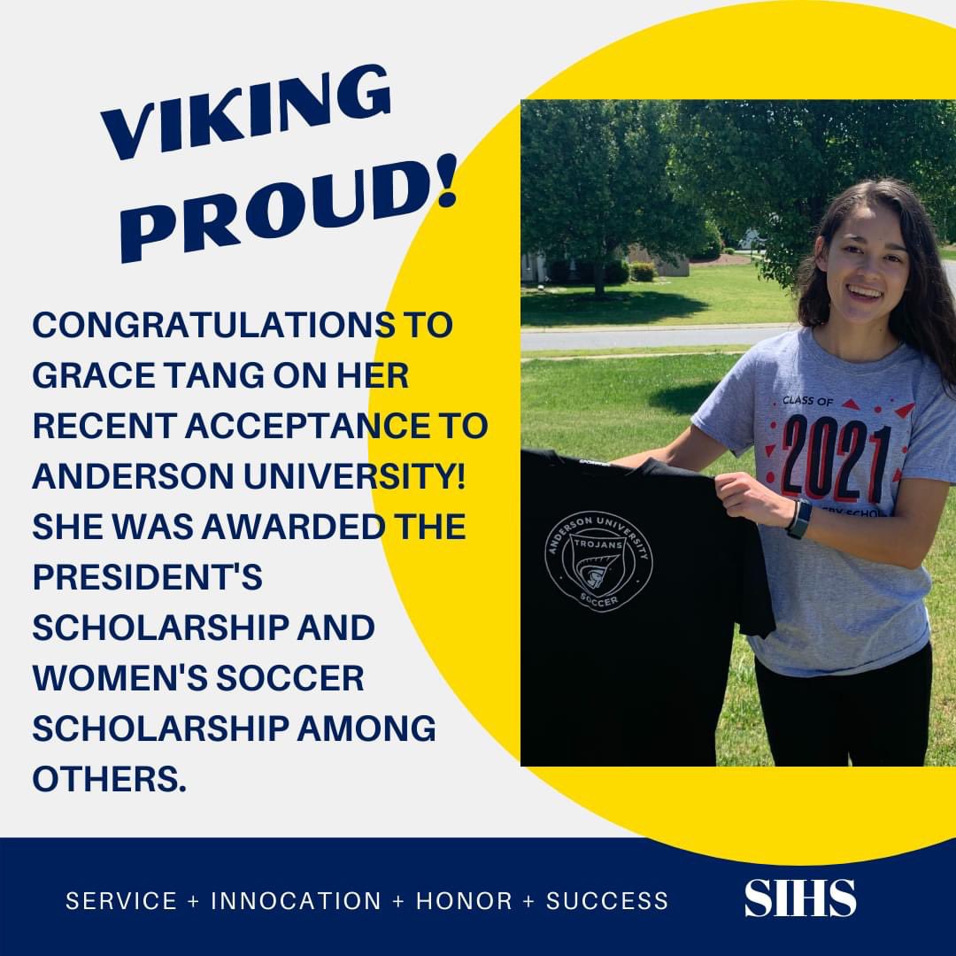 Another Viking Senior celebration. Congrats, Grace! @AndersonUnivSC is lucky to have you.