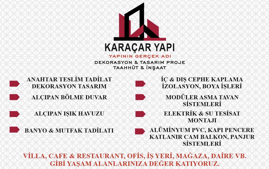 #karacaryapi #yapınıngerçekadı #işimizinustasıveuzmanıyız #izmir #çevresi #anahtarteslim #tadilatdekorasyon #tadilattamirat #mimari #tasarım #proje #uygulama #ofis #işyeri #daire #eczane #klinik #villa #tadilatdekorayon #bizimişimiz #işimizinbaşındayız #işimiziseviyoruz