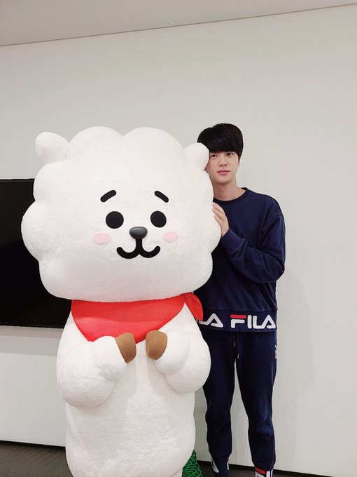 When he has finally received a life-size version of RJ, which was his birthday wish. lol i put yoongi too as a life sized RJ <33