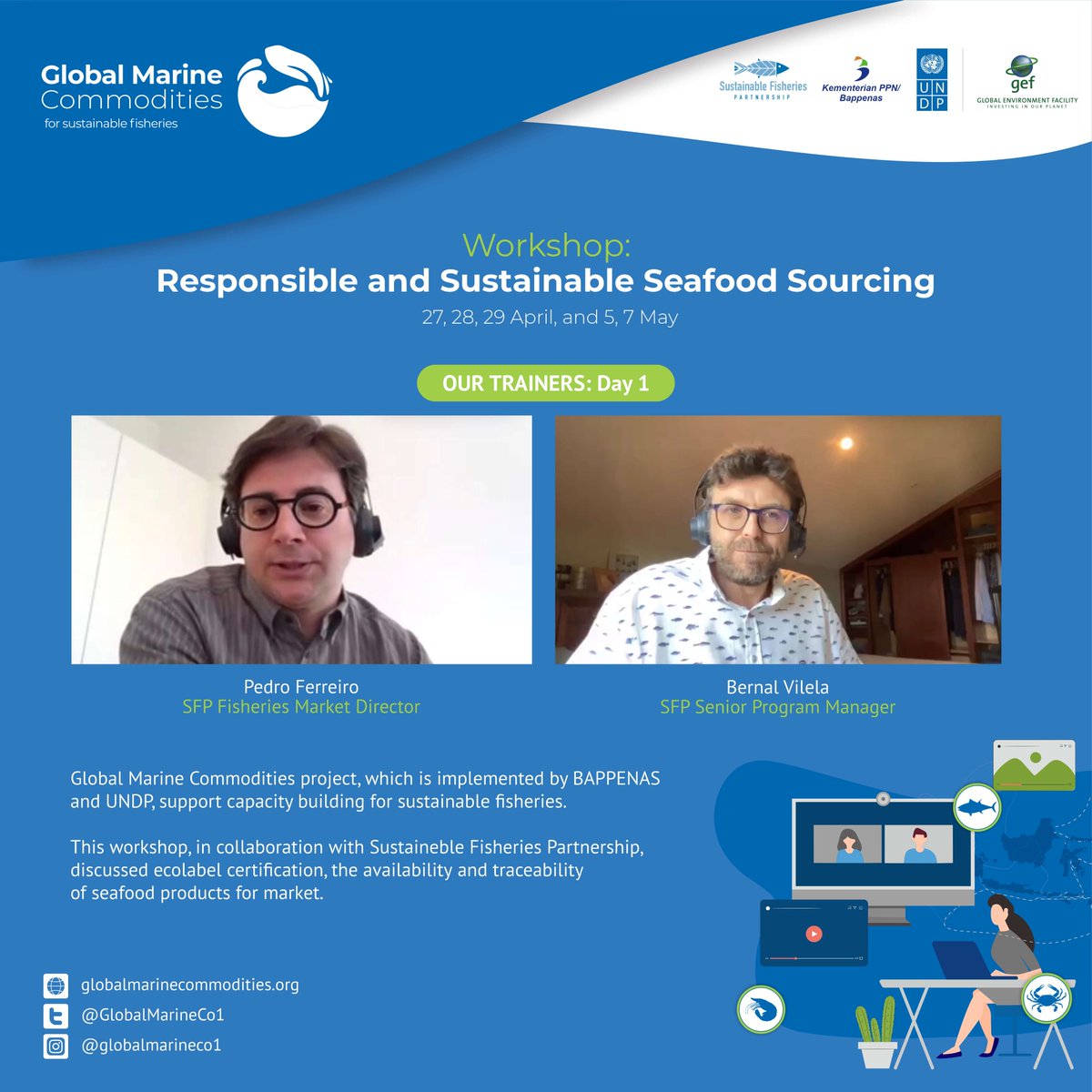 GlobalMarineCo1's tweet photo. The #GMCProject Indonesia started a serie of workshops related to the fishery eco labeling and the traceability of seafood products for market.
This first workshop was conducted by @SustainableFish. https://t.co/bxXJ23sBvc