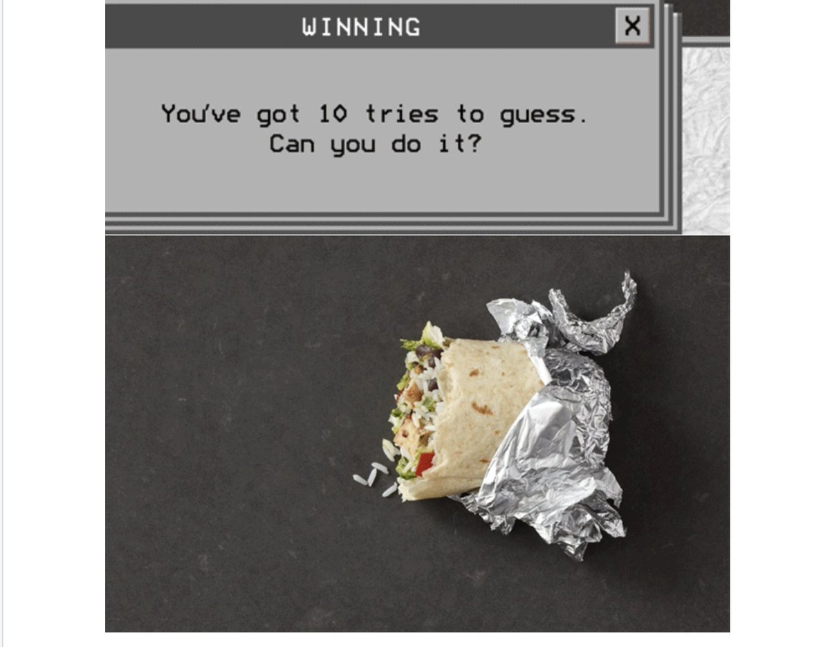 1. Relevancy National Burrito Day was on April Fools day this year.Around that time, Coinbase was set to go public.PLUS, a story had gone viral about a man who locked himself out of his crypto wallet.And Chipotle created a game around it.Bitcoins or Burritos.