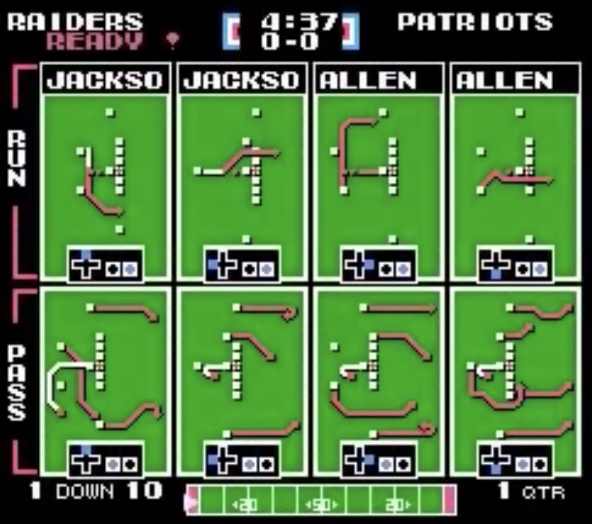 Step 1: Hide your controller while selecting a play.

Step 2:  If your opponent guesses the  right play and tackles you, accuse them of cheating and stealing your play anyway.