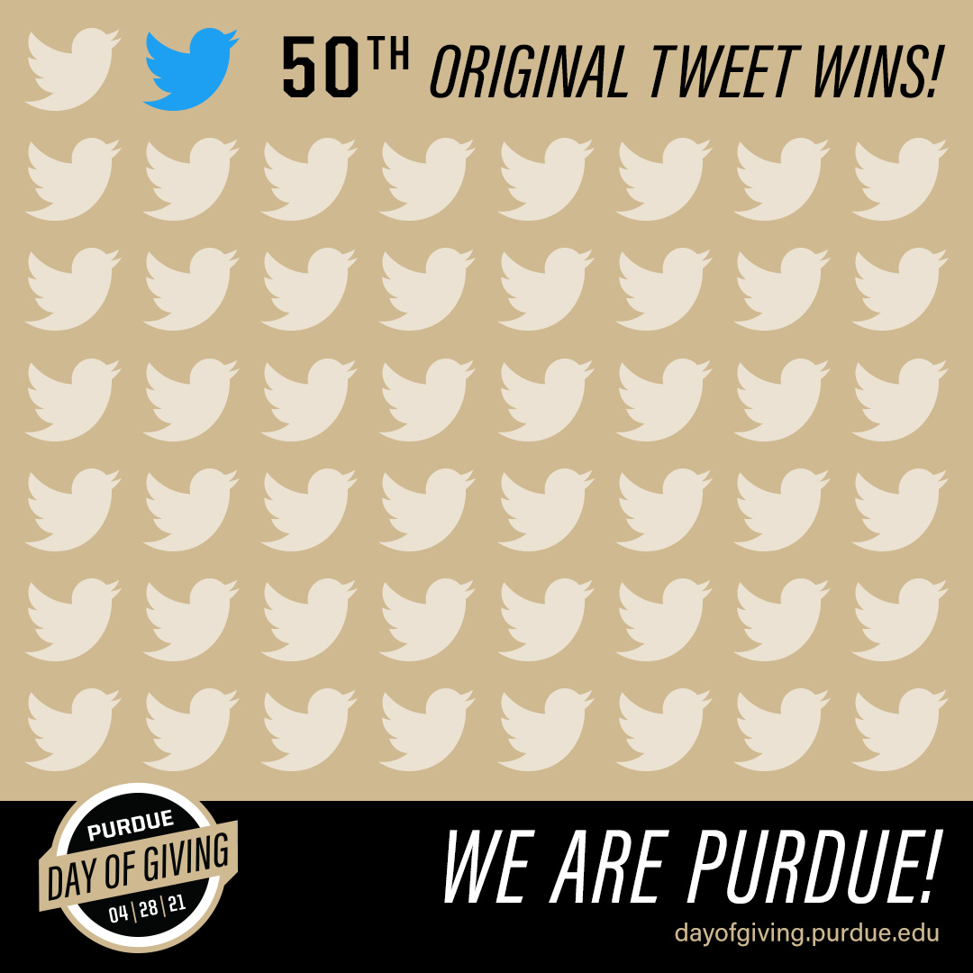 Help support PARC by sending an original tweet with #purdueparc &amp; #PurdueDayofGiving &amp; don't forget to tag us! You can also make your donation here: bit.ly/PurduePARC Thank you for all of your support!
