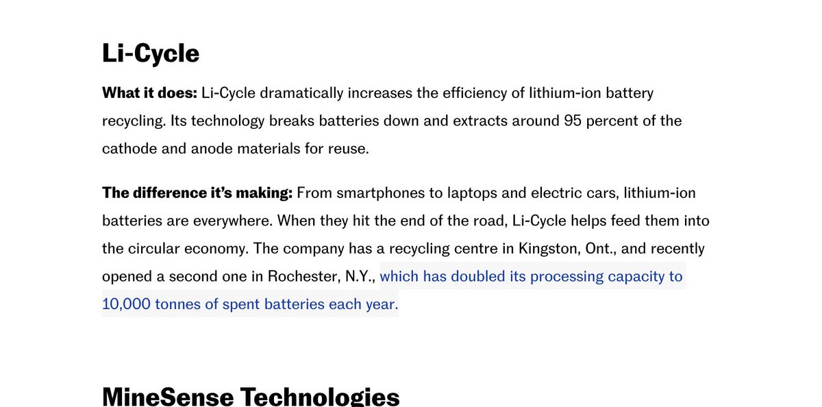 NotTheseDroids's tweet photo. Li-Cycle @li_cycle currently processes 10k tons/year listing via $PDAC SPAC w expected MC between $1.5-$2B. @StGeorgesPlat $SX $SXOOF aim to open first batt recycling plant this year with phase 1 capability for 10k tons w current MC $77M + more efficient process🤷‍♂️. Ground floor. https://t.co/a1CpWXMfGE