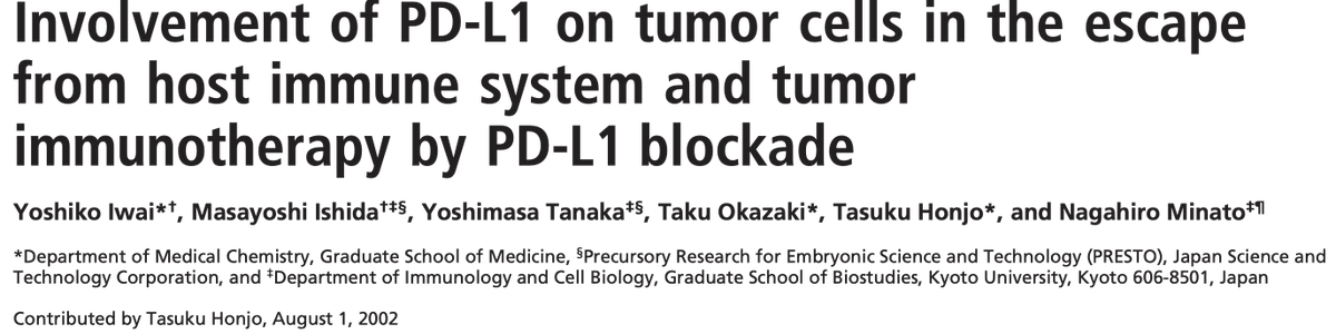 2/Let me get back in history for one tweet.Basically, PD-1 KO mice do not have the dramatic proinflammatory lethal phenotype of CTLA-4 KOSo it was hard to predict that this molecule has any future as a therapeutic intervention, let alone a bigger promise than CTLA-4