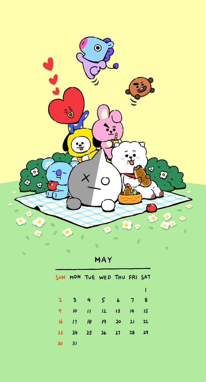 Bt21 Japan Official さわやかな5月も一緒だよ 5月 Bt21 壁紙