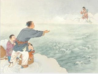 However Zhinu’s mother found out her daughter married a mortal and sent heavenly soldiers to take Zhinu back by force. Niulang carried their two kids and chased them but the Heavenly Queen with her hairpin created a river (The Milky Way) to keep them apart.