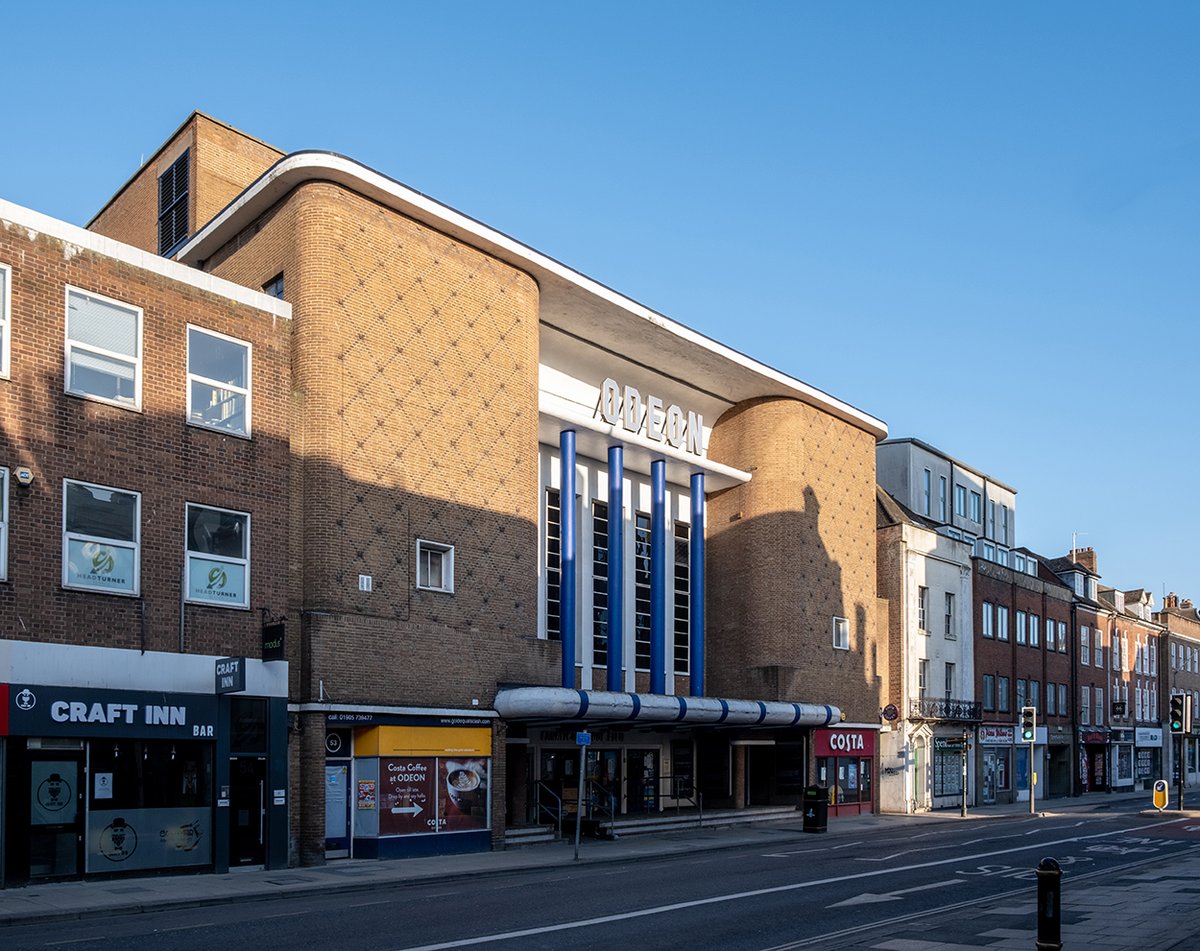 Opposite is the Odeon, a late 1930s design by Robert Bullivant that didn’t see completion until 1950. Still a cinema, though split into seven small screens.