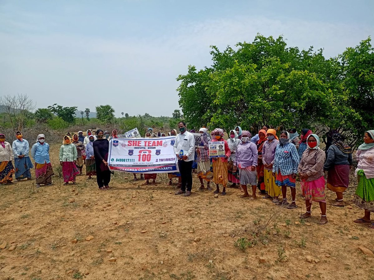 MalkajgiriCop's tweet photo. Today #SHE_TEAM Choutuppal Division conducted an #awareness programme on #COVID19, #WearingMask, #SocialDistance, Using #sanitisers #CyberCrimes, #CCTV cameras, #HumanTrafficking, #Child_labourers, #Child_Marriages & #GenderSensitisation at Meharnagar of @PochampallyPS limits. https://t.co/n6opuvMztX