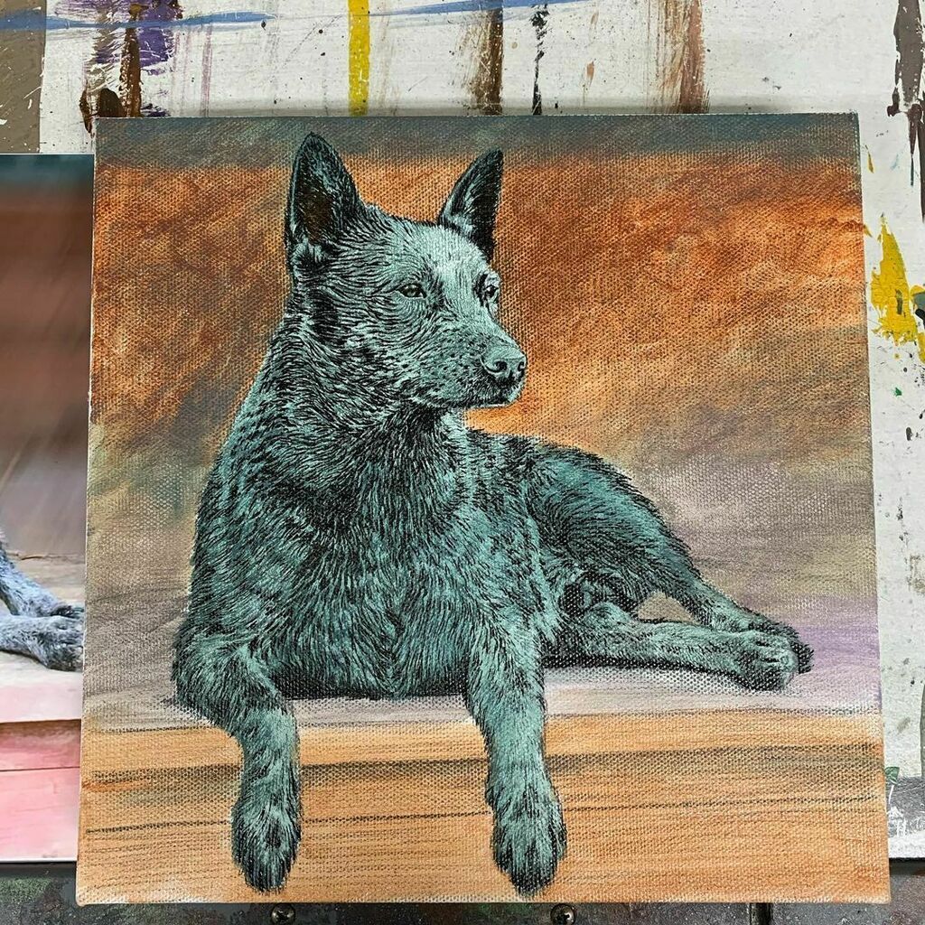 pollardstudio's tweet photo. Put some bl_cks in on the dog at this point.
:
Work in progress on blue heeler portrait.
:
:
:
:
:
#blueheeler #blueheelersofinstagram #dogportrait #petportrait #acrylic #painting #art #artist #artwork #artistsoninstagram #artnerd #artfreak #arts… https://t.co/rnmuyRtjWR https://t.co/V4s5dqdbvb