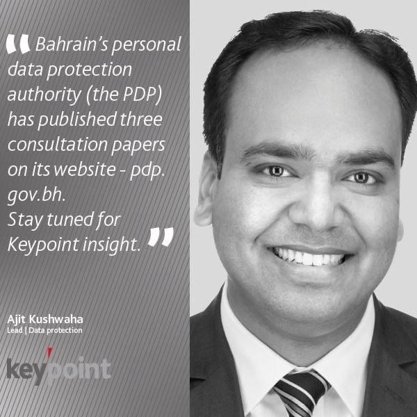keypointBH's tweet photo. Bahrain's PDP has published 3 consultation papers in Arabic, on rights of data subjects; regulating the work of data protection controllers; and technical and organisational measures to protect data, on its new website. Stay tuned for more insight from our team. #dataprotection https://t.co/ZpvCuuvkCG