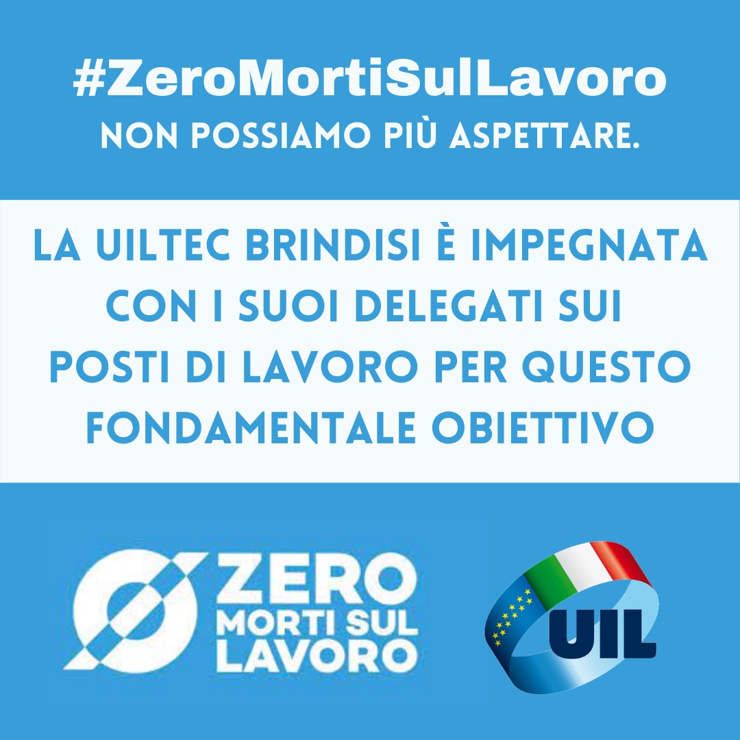 #ZeroMortiSulLavoro 
<a href="/UILofficial/">Uil Nazionale</a> 
<a href="/UILTECNAZIONALE/">UILTEC</a>