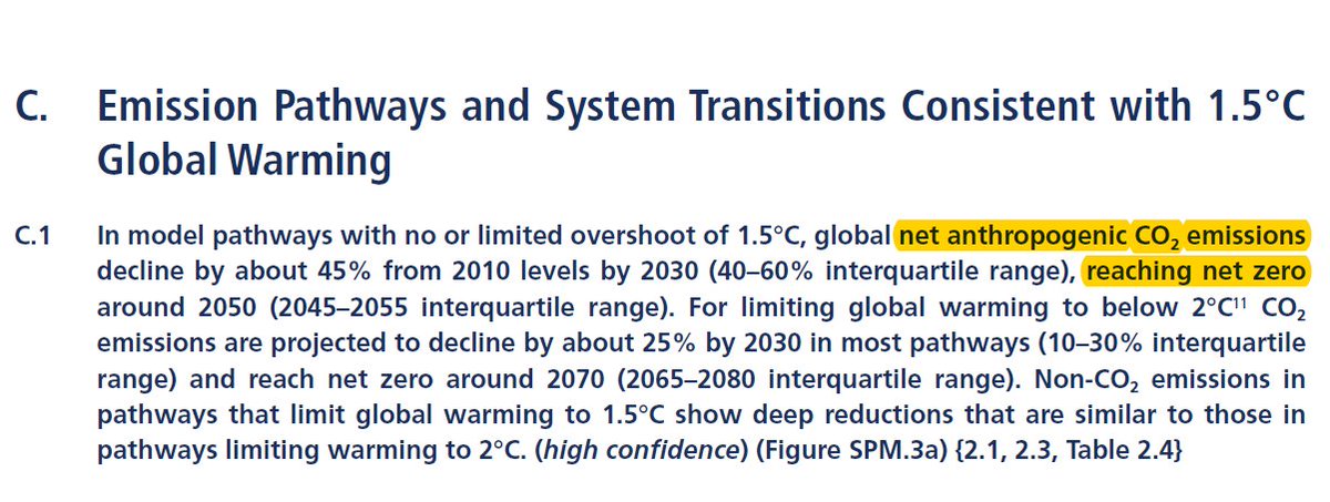 The most famous sentence in SR15, uses "net zero" or "net anthropogenic CO₂ emissions".Elsewhere it is explained that net-zero means balance of emissions & removals.So really, "net zero" is scientific shorthand?7/